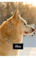 Siberian Husky Huskies Dog Pup Puppy Doggie Notebook Bullet Journal Diary Composition Book Notepad - Sunbeams in Snow
