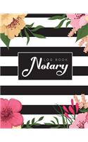 Notary Log Book: Floral Cover - A Simple Public Notary Records Logbook Official Journal - Notary Services Receipt Book(4 Notary Public Logbook Records and Management Large 8.5x11)