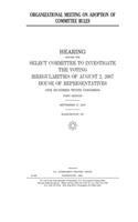 Organizational meeting on adoption of committee rules