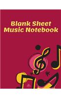 Blank Sheet Music Notebook: Music Manuscript Paper / White Blank Sheet Music / Notebook for Musicians / Staff Paper / Composition Books Gifts ... 8.5 x 11, 100 Pages