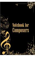 Notebook for Composers: DIN-A5 sheet music book with 100 pages of empty staves for music students and composers for melodies and music notation