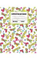 Composition Notebook Wide Ruled: Size 7.5 x 9.25 - Pretty Colourful Workbook for Little Princesses Girls Kids Teens Students for School Home College Writing Notes - Journal for Boys