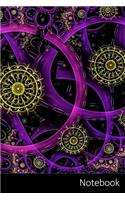 Notebook: Fractal, Neon, Rings, Geometric themed Notebook / Journal / Diary / Composition book / Daily Planner / Sketchbook - 6 x 9 inches (15,24 x 22,86 cm),