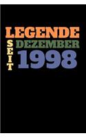 Legende seit Dezember 1998: Liniertes Geburtstag Birthday oder Gästebuch Geschenk liniert - Geburtstags Journal für Männer und Frauen mit Linien
