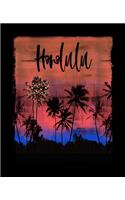 Honolulu: Oahu Hawaiian Christmas Notebook With Lined Wide Ruled Paper For Taking Notes. Stylish Tropical Travel Journal Diary 7.5 x 9.25 Inch Soft Cover. For