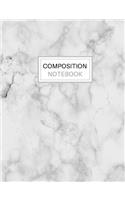 Composition Notebook: Blank Lined Notebook for School/Homework College Ruled Gray Marble