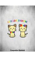 Cats Love Everyone Composition Notebook