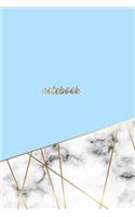 Notebook: Marble + Gold Baby Blue Journal - Luxury Notebook