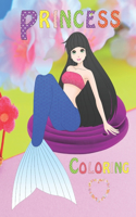 Princess coloring: mermaids designs, stress relieving coloring for girls, different photo modes, summer coloring, size 8.5×11inches.