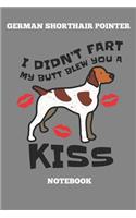 German Shorthair Pointer I Didn`t Fart My Butt Blew You A Kiss Notebook