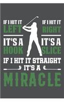 If I Hit It Left It's A Hook If I Hit It Right It's A Slice If I Hit It Straight It's A Miracle