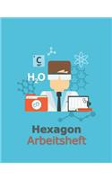 Hexagon Arbeitsheft: 108 Seiten - Hexagon Raster