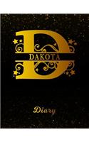 Dakota Diary: Letter D Personalized First Name Personal Writing Journal Black Gold Glittery Space Effect Cover Daily Diaries for Journalists & Writers Note Taking