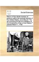 Return of the whole number of persons within the several districts of the United States, according to An act providing for the enumeration of the inhabitants of the United States; passed March 1, 1790