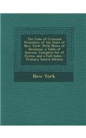 The Code of Criminal Procedure of the State of New York