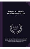 Analysis of Contracts Awarded Calendar Year