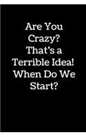 Are You Crazy? That's a Terrible Idea! When Do We Start?