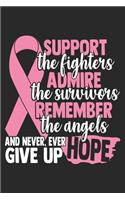 Support The Fighters Admire The Survivors Remember The Angels And Never, Ever Give Up Hope