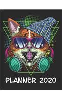 Planner 2020: Planner Weekly and Monthly for 2020 Calendar Business Planners Organizer For To do list 8,5" x 11" with Hippie Hipster Cat Pet Kitty Kitten Purple M