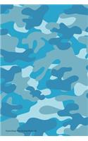 Camouflage Blue Journal Notebook: 100 Pages 6 x 9 College Ruled Lined Writing Paper Diary Planner To Do List Gray Camo