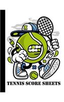 Tennis Score Sheets: Record singles or doubles play - Tennis Game Record Keeper Book - Tennis score card, /120 Pages