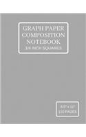 Graph Paper Composition Notebook: Grid Paper Notebook (Large), Quad Ruled 4 Squares Per Inch, Silver Soft Cover