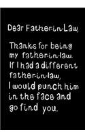 Dear Father-In-Law, Thanks for Being My Son-In-Law