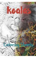 Koala Coloring Sheets: 30 Koala Drawings, Coloring Sheets Adults Relaxation, Coloring Book for Kids, for Girls, Volume 2