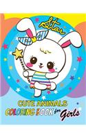 Cute Animals Coloring Book for Girls