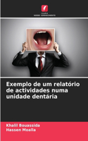 Exemplo de um relatório de actividades numa unidade dentária