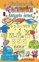 Grundlegende Arbeitsmappe für mathematische Konzepte lernen: Zahlenverfolgung, Färbung, Addition, Subtraktion, Zeichen, Überarbeitung, Aufsteigend, Absteigend, Erinnern, Einheiten und Zehner, Beispiele, Brüche(4 Math Book)