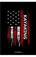 Kayaking Notebook: Blank Lined Journal 6x9 - Kayaking American USA Flag Patriotic Paddle Kayak Canoeing Retro Vintage Gift