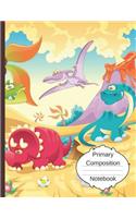 Primary Composition Notebook: Dinosaurs Story Journal with Dashed Midline Book Grades K-2 150 Pages