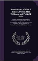 Nominations of Alan S. Blinder, Steven M.H. Wallman, and Philip N. Diehl: Hearing Before the Committee on Banking, Housing, and Urban Affairs, United States Senate, One Hundred Third Congress, Second Session, on Nomination(English)
