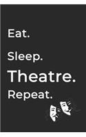 Eat Sleep Theatre Repeat- Lined Notebook