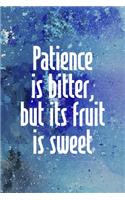 Patience Is Bitter, But Its Fruit Is Sweet