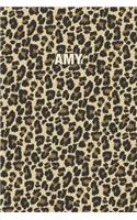 Amy: Personalized Notebook - Leopard Print (Animal Pattern). Blank College Ruled (Lined) Journal for Notes, Journaling, Diary Writing. Wildlife Theme Des