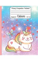Caticorn Primary Composition Notebook Grades K-2 8.5