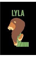 Lyla: Journal (Diary, Notebook) Personalized Custom Name Alphabet Lion Birthday Gift for Girls