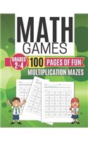 Math Games MULTIPLICATION MAZES 100 Pages of Fun Grades 2-4