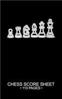 Chess Score Sheet 110 Pages: 5x8in Board Game Logging Log Book Pad Keeper Journal Notebook Planner Bulk Pages Notes Notepad