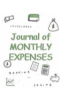 Journal of monthly expenses: 8 x 10(20.32 x 25.4 cm) size 100 pages for your monthly budget accounting. Enter your budget and expenses, and then count all your money on one page