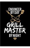 Engineer by Day Grill Master by Night: Blank Paper Sketch Book - Artist Sketch Pad Journal for Sketching, Doodling, Drawing, Painting or Writing