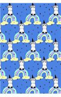 Journal Notebook Little Unicorns On Rainbows Pattern 7