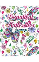 Beautiful butterflies: Beautiful butterflies pattern coloring pages for butterfly lover & ideal gift for kids. 50 butterfly pattern coloring pages