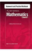 Holt McDougal Mathematics: Homework and Practice Workbook Course 1: Holt Mcdougal Mathematics(Mass Market Paperbound)