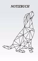 Notizbuch: Geometrischer Hund schwarz weiß, 120 Seiten kariert, eckiger Buchrücken, genug Freiraum für all deine Notizen, Gedanken, Ideen und Visionen