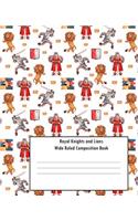 Royal Knights and Lions Wide Ruled Composition Book