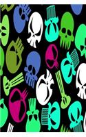Colorful skull notebook green