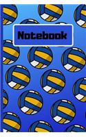 Notebook: Blue Novelty Volleyball Lover Notebook / Journal / Composition Book (6 X 9) 120 Lined Pages